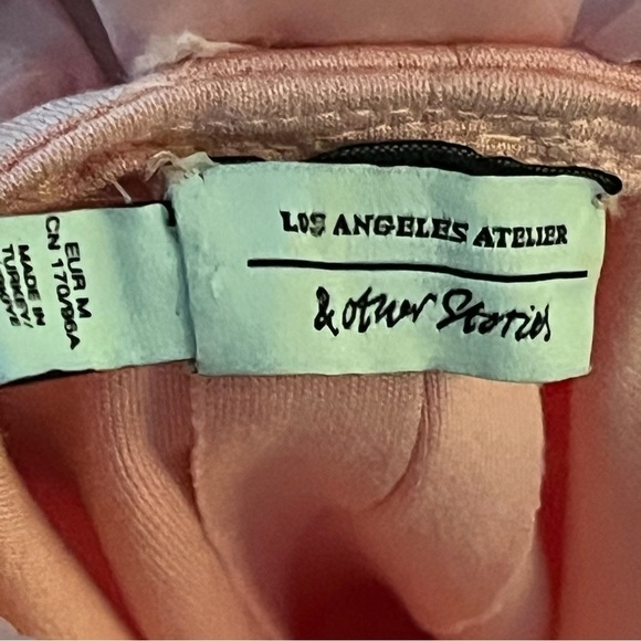 &Other Stories Pink Organza trimmed whimsical midi dress - Picture 9 of 10